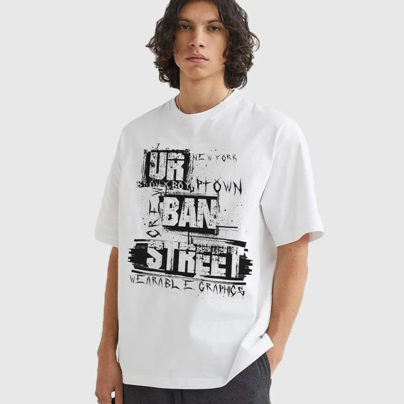 تی شرت آستین کوتاه مردانه مدل استایل خیابانی جوانان mo445