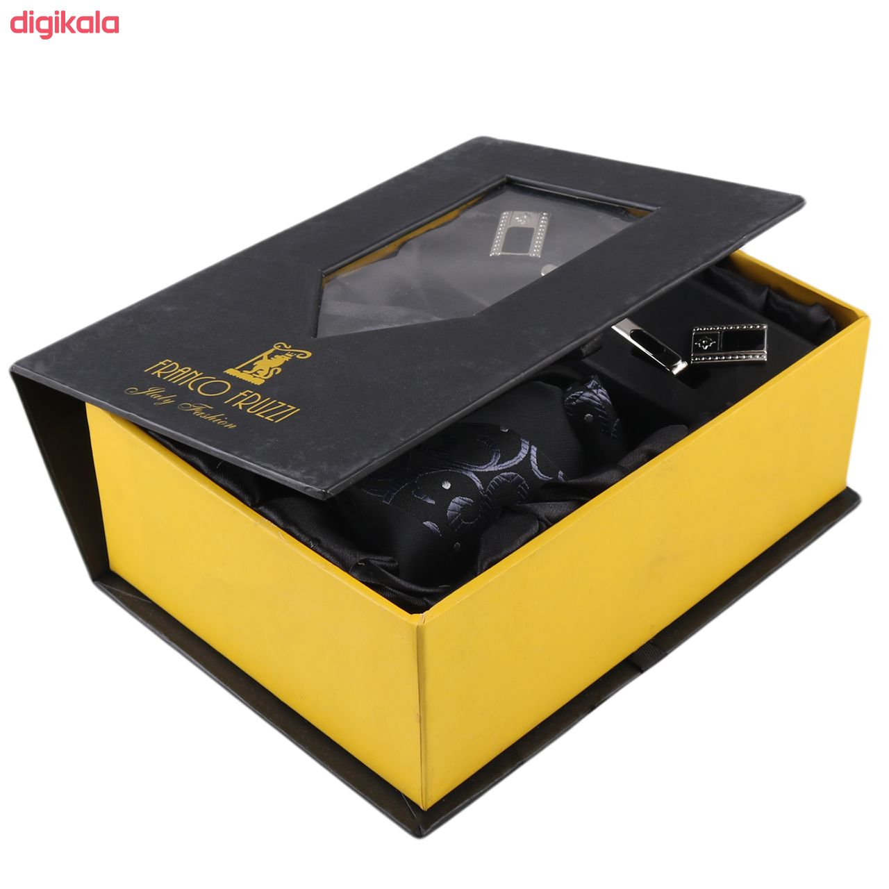 ست کراوات و دستمال جیب و دکمه سردست مردانه فرانکو فروزی مدل F-101808 main 1 5
