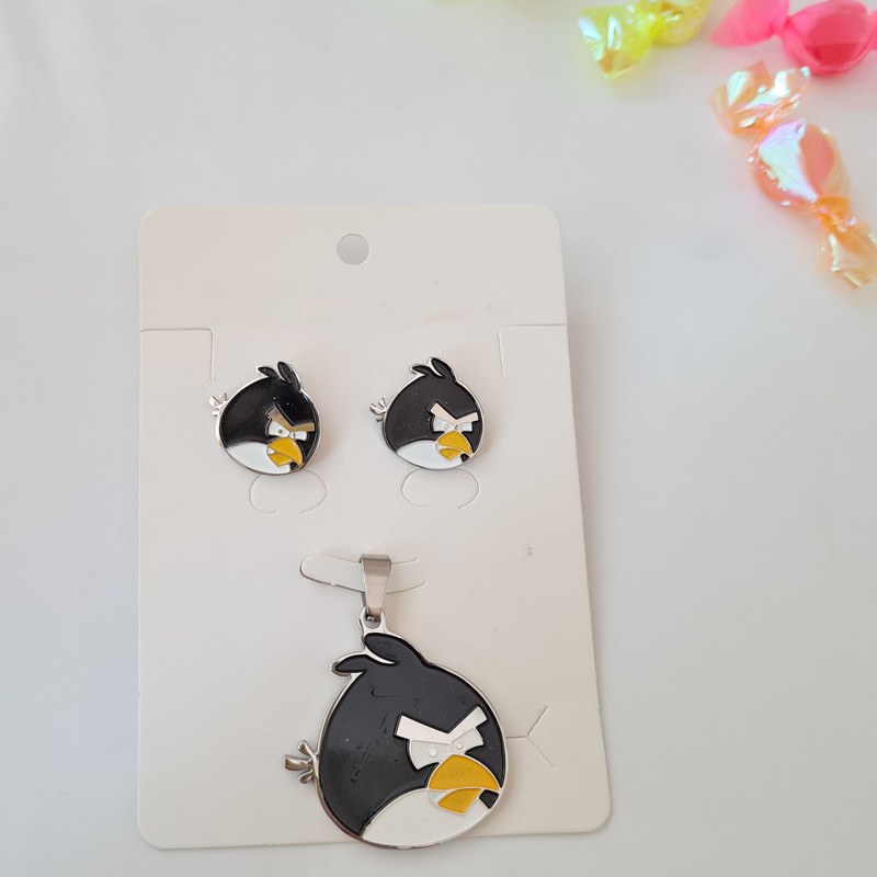 نیم ست دخترانه مدل پرنده های عصبانی