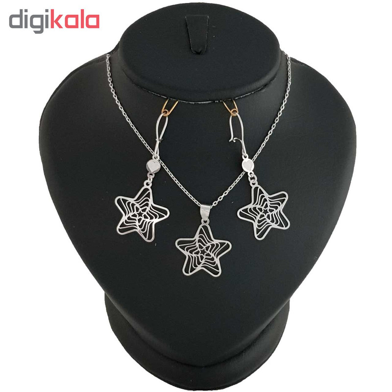 نیم ست نقره زنانه طرح ستاره کد 56