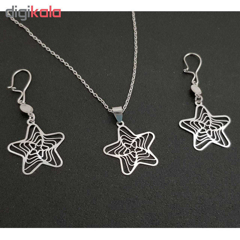 نیم ست نقره زنانه طرح ستاره کد 56