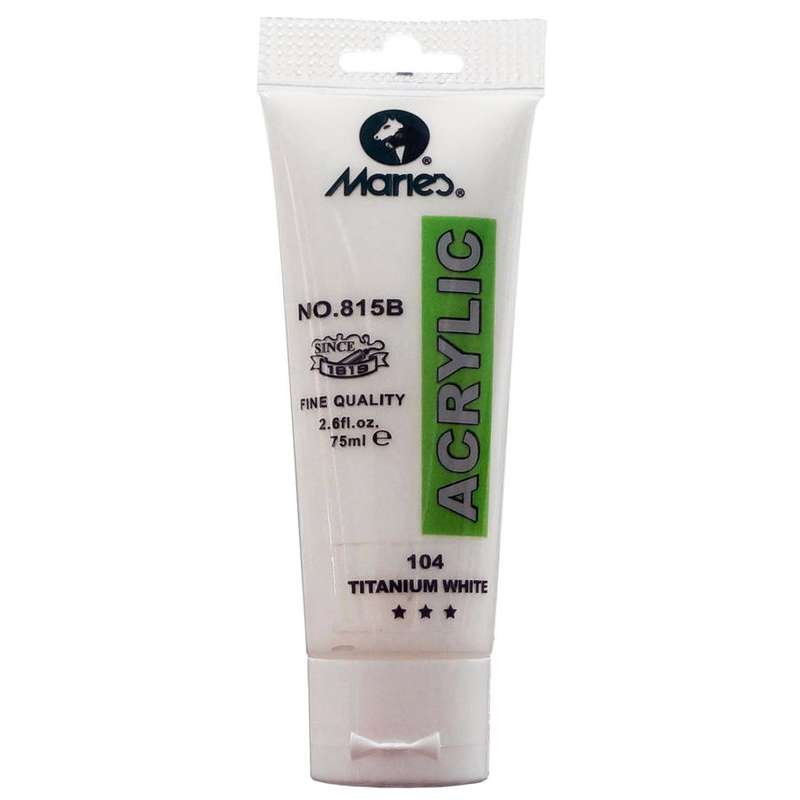 رنگ اکریلیک ماریز مدل 104 Titanium White حجم 75 میلی لیتر رنگ اکریلیک ماریز مدل 104 Titanium White حجم 75 میلی لیتر