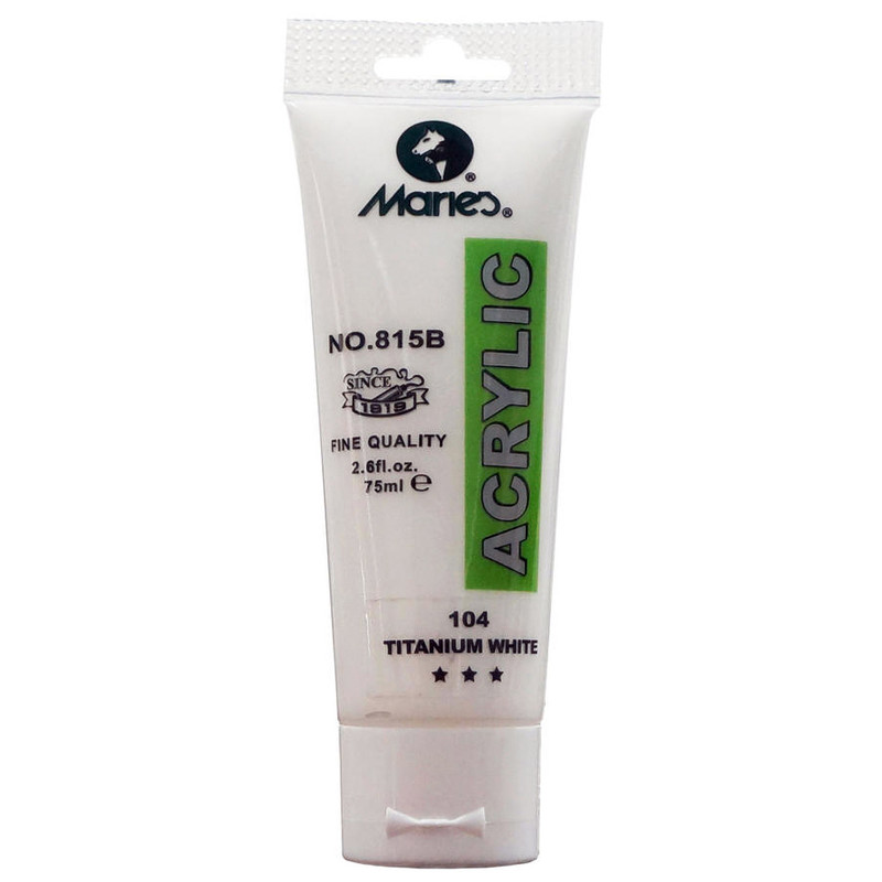 رنگ اکریلیک ماریز مدل 104 Titanium White حجم 75 میلی لیتر رنگ اکریلیک ماریز مدل 104 Titanium White حجم 75 میلی لیتر