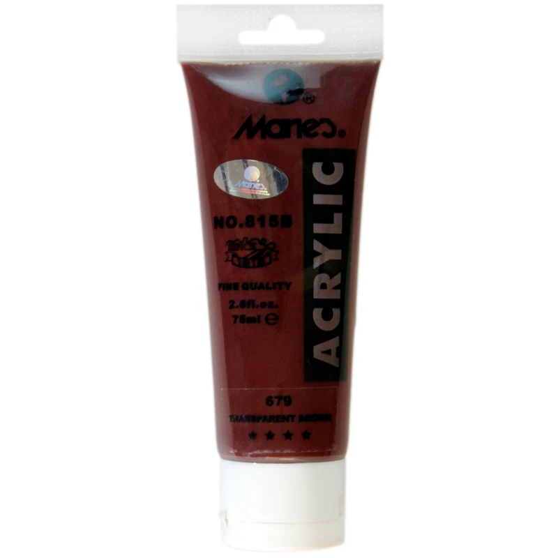 رنگ اکریلیک ماریز مدل 679 Transparent Brown حجم 75 میلی لیتر