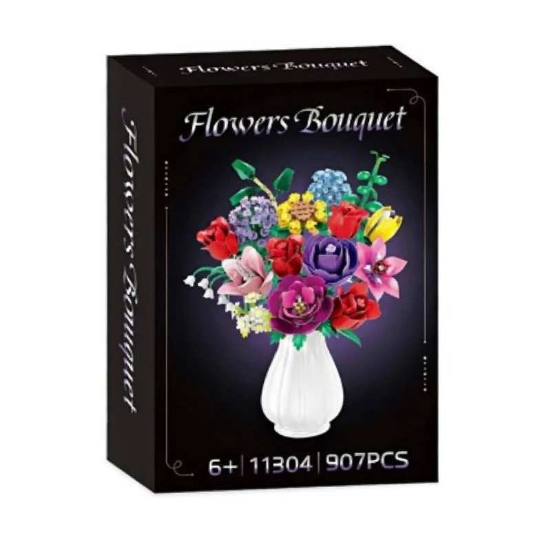 ساختنی 907 تکه مدل گل و گلدان کد 11304