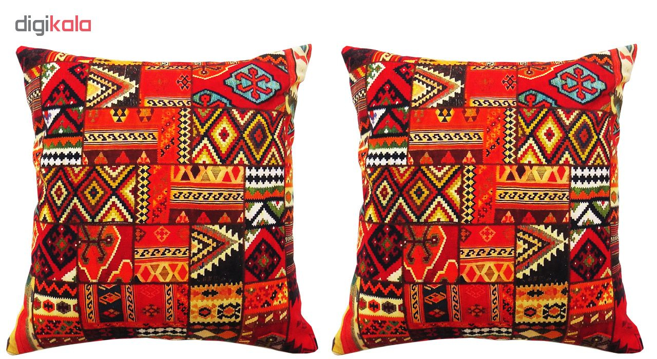 ست پاف به همراه 2 عدد کوسن40 در 40 سانت  طرح چهل تیکه کد FA4-P2