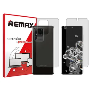 Remax HyGEL transparent display screen protector suitable for Samsung Galaxy S20 Ultra mobile phones along with the back of the phone