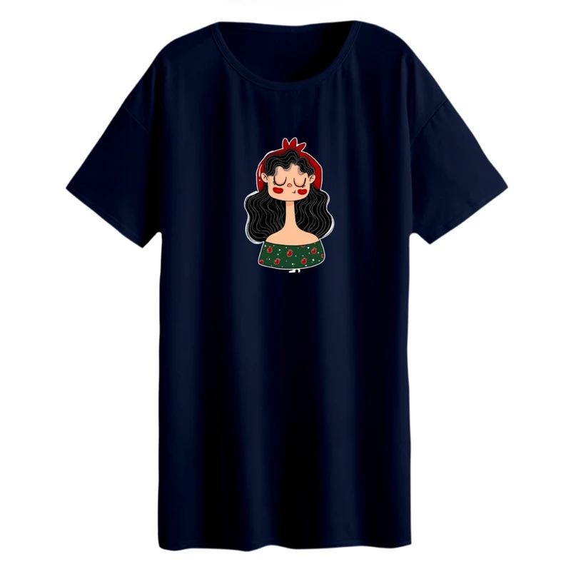 تی شرت لانگ زنانه مدل دختر یلدایی