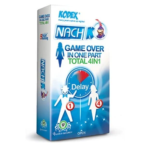 کاندوم تحریک کننده بانوان  کدکس مدل Game Over In One Part Total 4in1 بسته 12 عددی