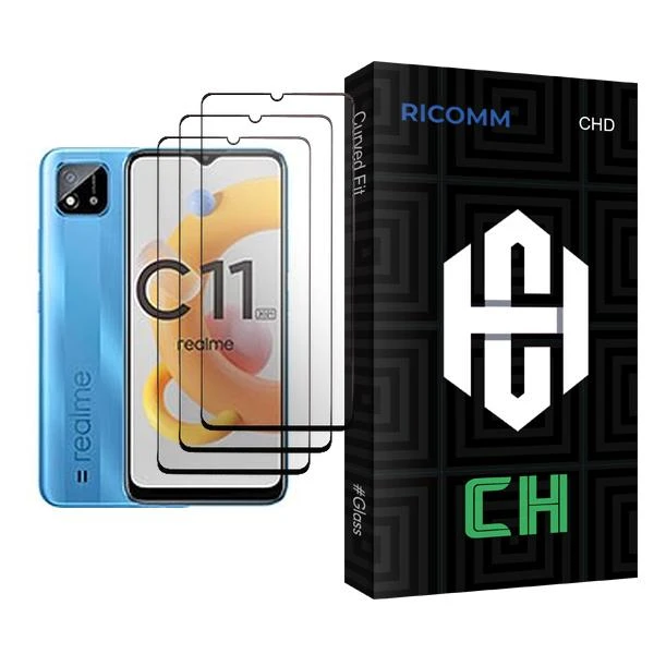 محافظ صفحه نمایش ریکام مدل CH Glass MIX003 مناسب برای گوشی موبایل ریلمی C11 (2021) بسته سه عددی