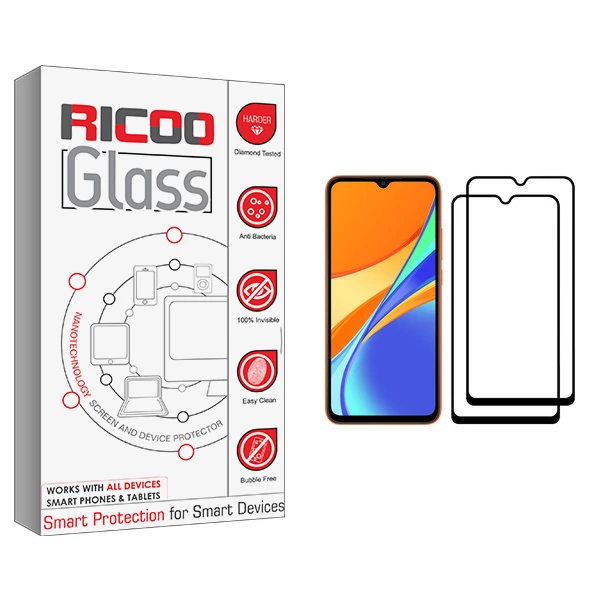 محافظ صفحه نمایش ریکوو مدل +HD مناسب برای گوشی موبایل شیائومی Redmi 9C بسته دو عددی