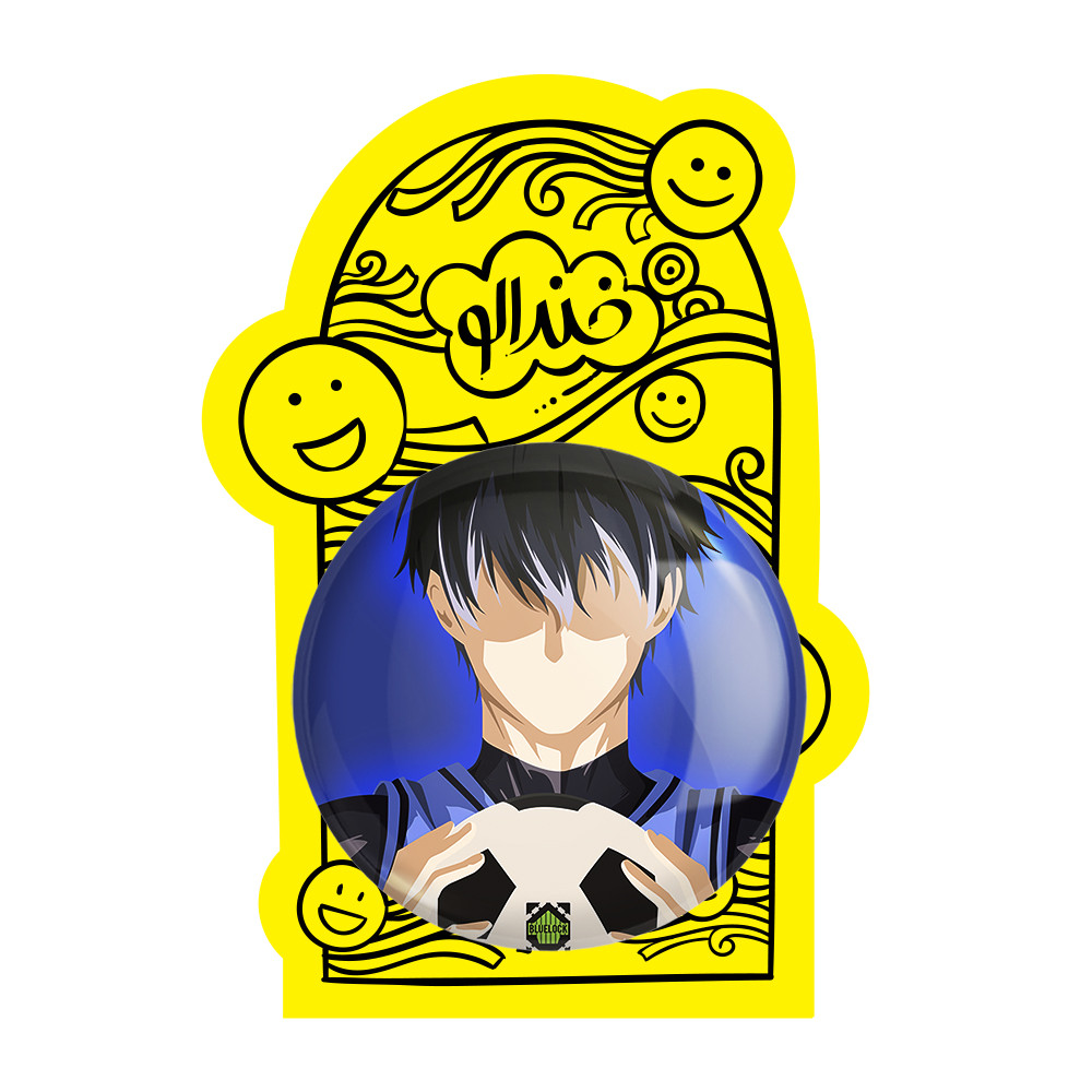 آینه جیبی خندالو مدل یویچی انیمه Blue Lock کد 24403