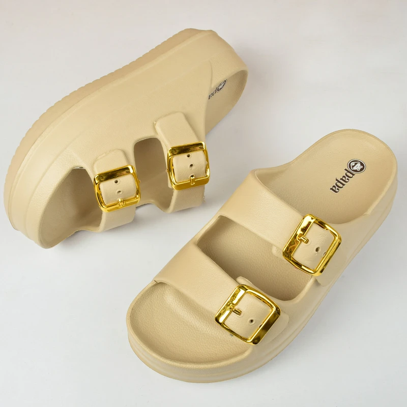 عکس شماره 20 : دمپایی زنانه پاپا مدل نقره کد 1662-cr