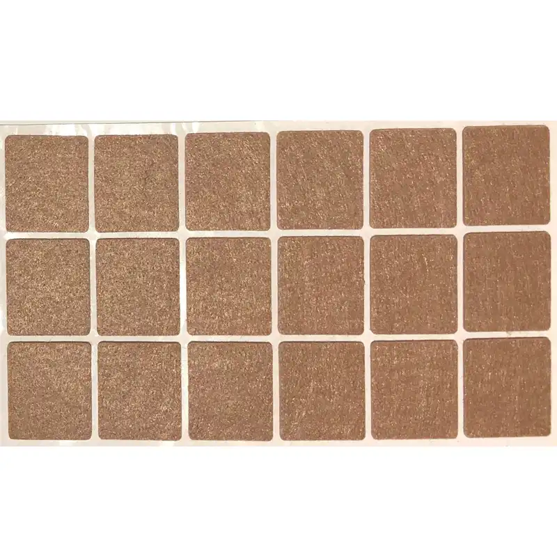 پد پایه مبل و صندلی نمدی مدل 001 مربع 3.5*3.5  سانتی پشت چسب دار بسته 18 عددی