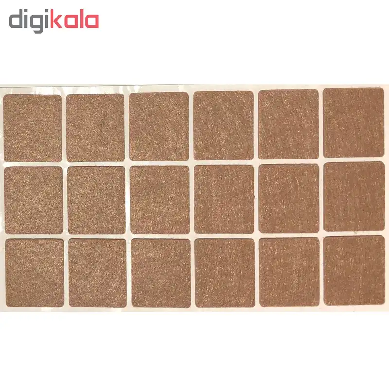 پد پایه مبل و صندلی نمدی مدل 001 مربع 3.5*3.5  سانتی پشت چسب دار بسته 18 عددی