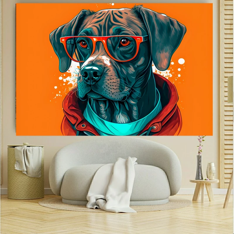 تابلو بوم طرح مخمل سگ شیک پوش کد GR1151