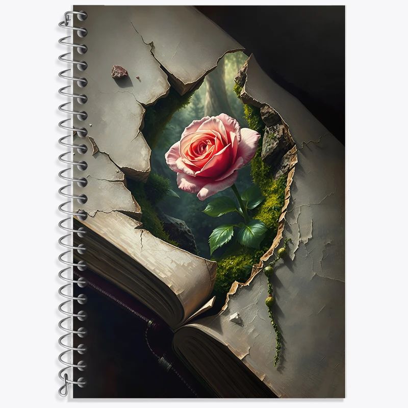 دفتر نت موسیقی 50 برگ خندالو طرح گل و کتاب کد F5508