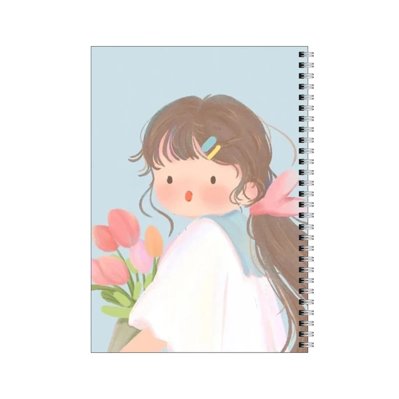 دفتر مشق 50 برگ بامبیلیپ طرح دختر و گل لاله کد 1678399