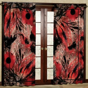 پرده مدل گل دارهازان پانچی کد 2099 سایز 140x200 سانتی متر