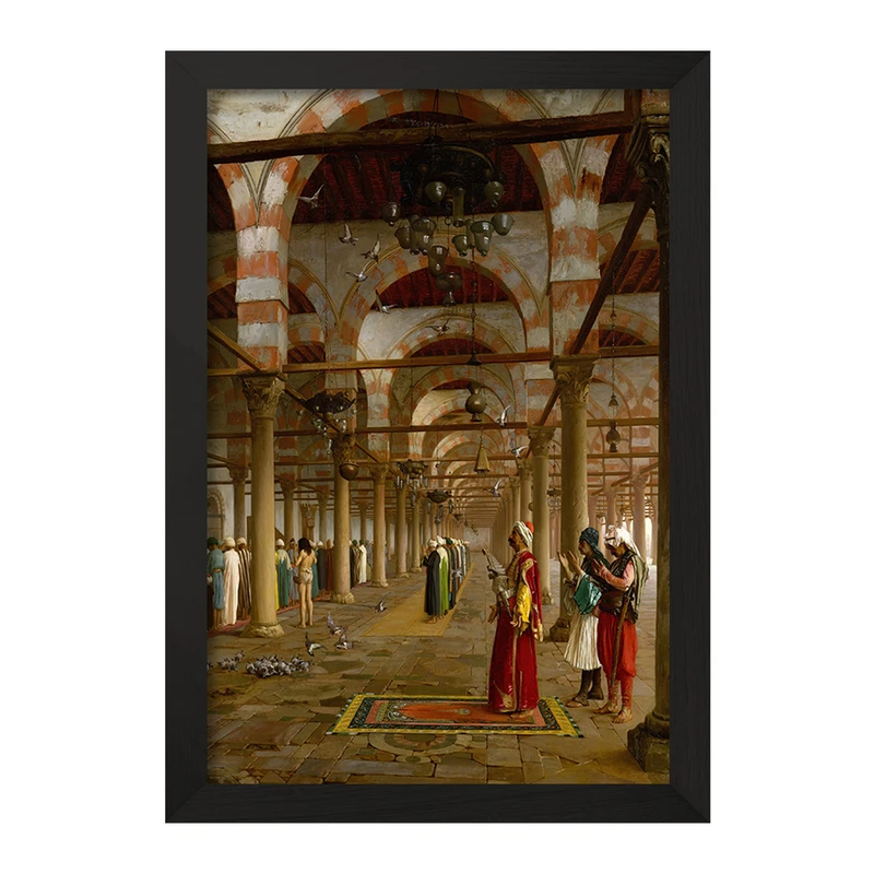 تابلو خندالو مدل نقاشی نماز در مسجد اثر ژان لئون ژروم کد F12306