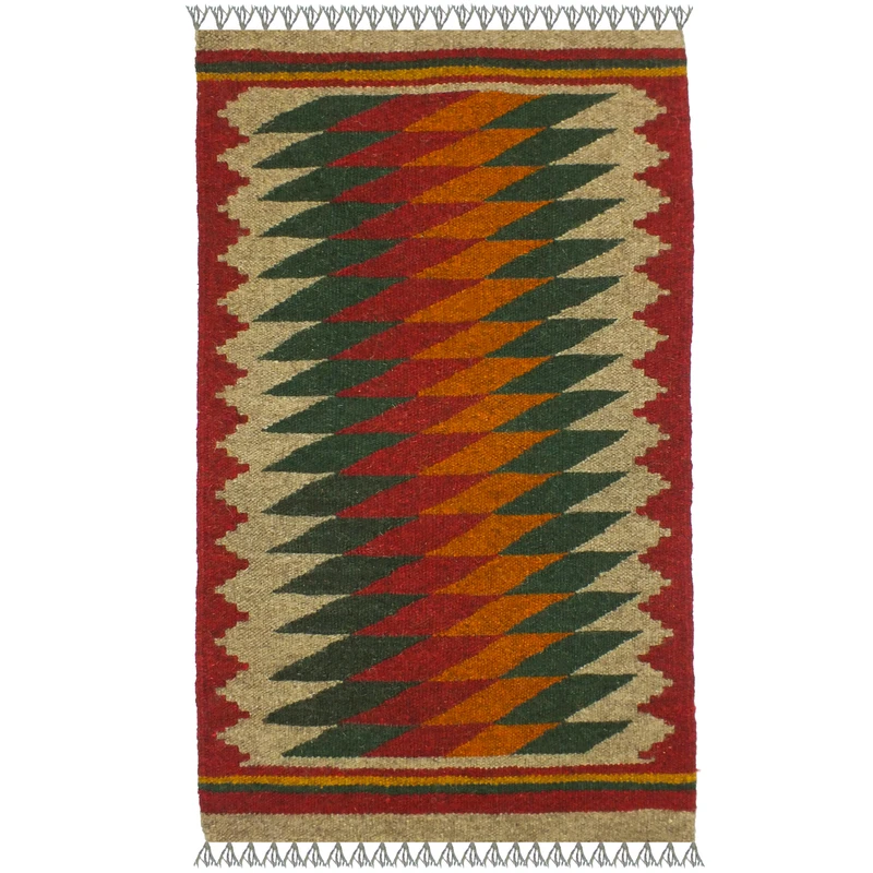 گلیم دستبافت یک متر مدل پادری شیراز کد 1745 زمینه الوان