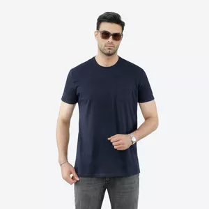 تی شرت آستین کوتاه مردانه پاتن جامه مدل 131621020110539 رنگ سرمه ای