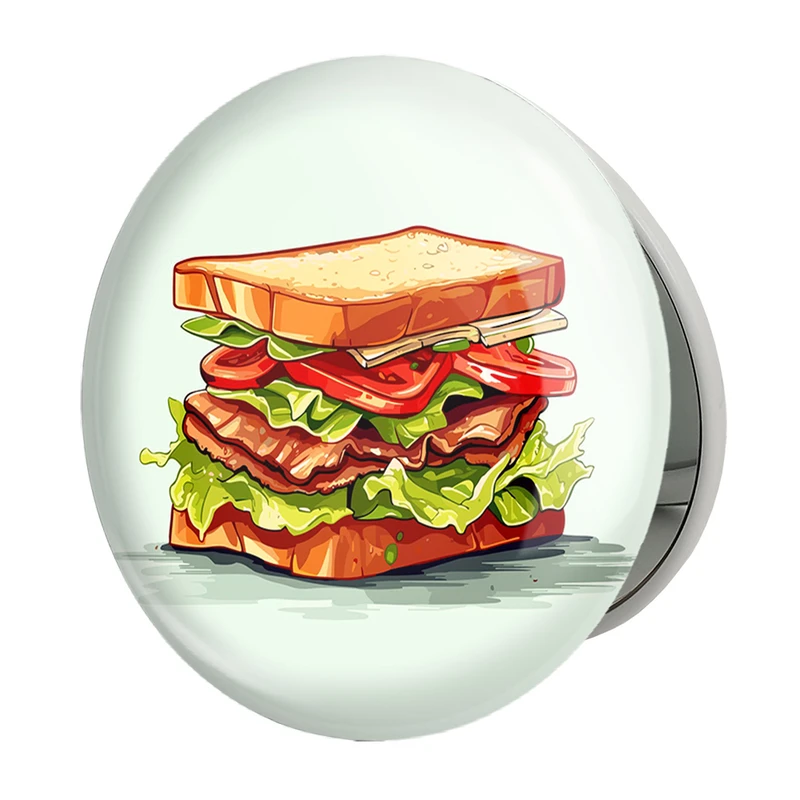 آینه جیبی خندالو طرح فست فود (Fast Food) مدل تاشو کد 36571