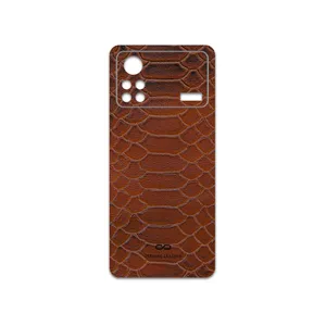 MAHOOT Brown-Snake-Leather Cover Sticker for Xiaomi Poco X4 Pro 5G