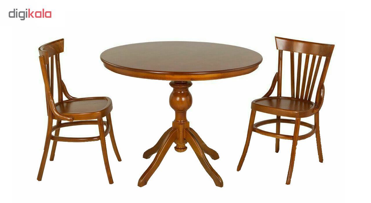 میز و صندلی ناهارخوری چوبی اسپرسان چوب کد MI09
