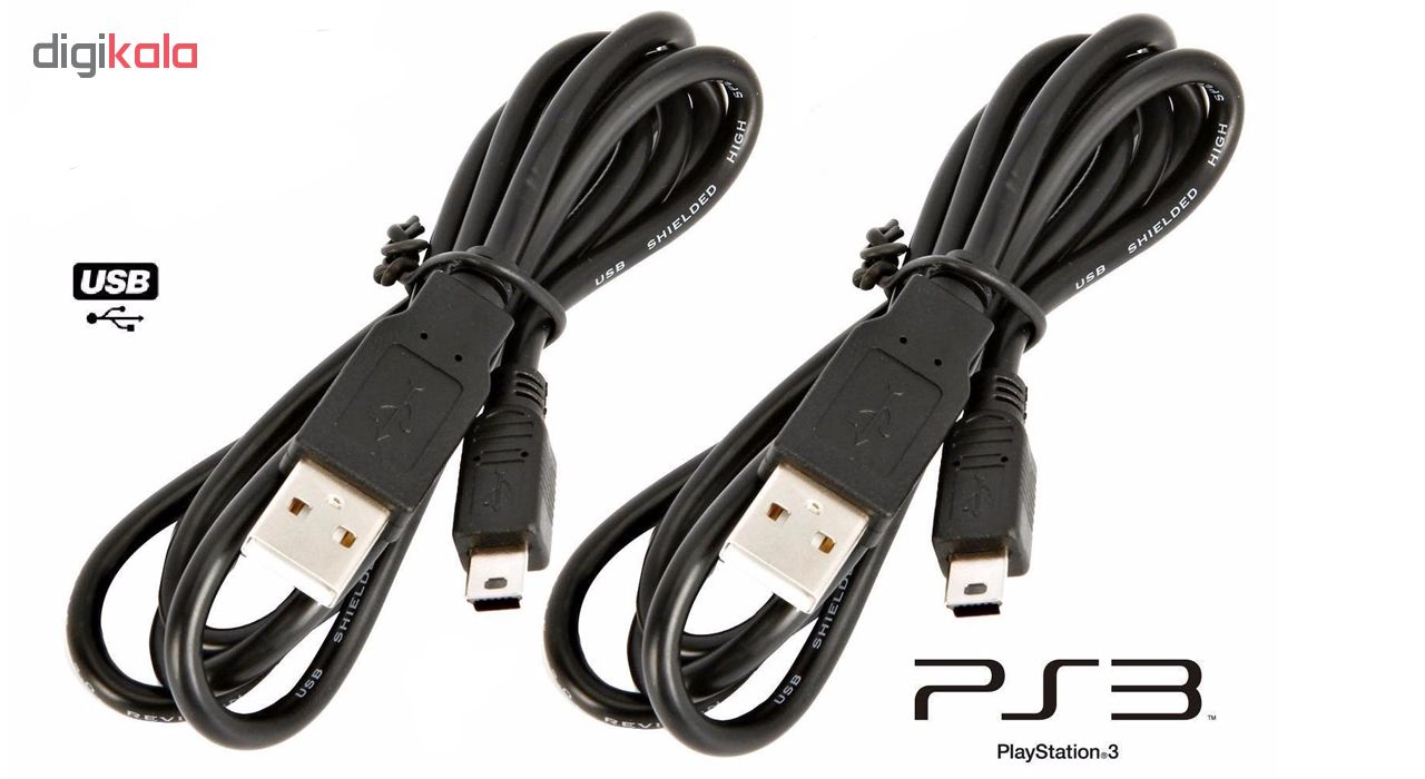 کابل USB مدل 80مناسب برای  پلی استیشن 3 PS3 بسته 2 عددی