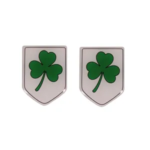 برچسب پلاک خودرو مدل ژله ای طرح شبدر سبز بسته 2 عددی