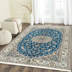 فرش دستبافت چهار متری مدل گل ابریشم نائین کد n543070n