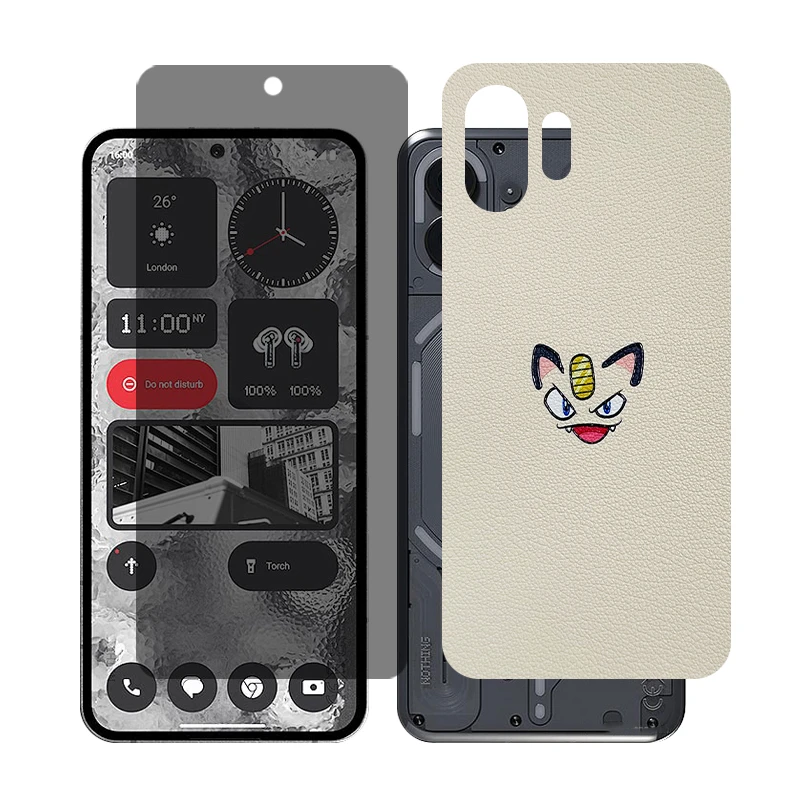 محافظ صفحه نمایش حریم شخصی گلس مدل Together مناسب برای گوشی موبایل ناتینگ 2 Phone به همراه برچسب پوششی پشت گوشی 