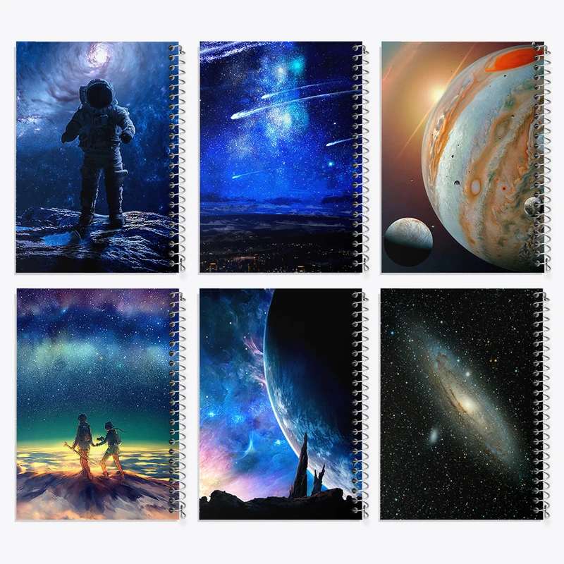 دفتر مشق 100 برگ خندالو طرح کهکشان کد 403 مجموعه 6 عددی