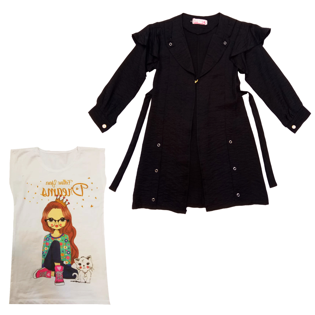 ست تاپ و مانتو دخترانه مدل 99