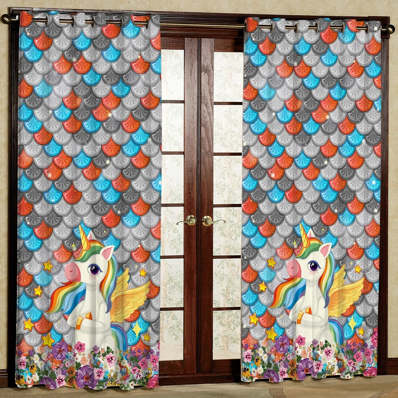 پرده مدل اسب تک شاخ هازان پانچی کد 1903 سایز 140x200 سانتی متر