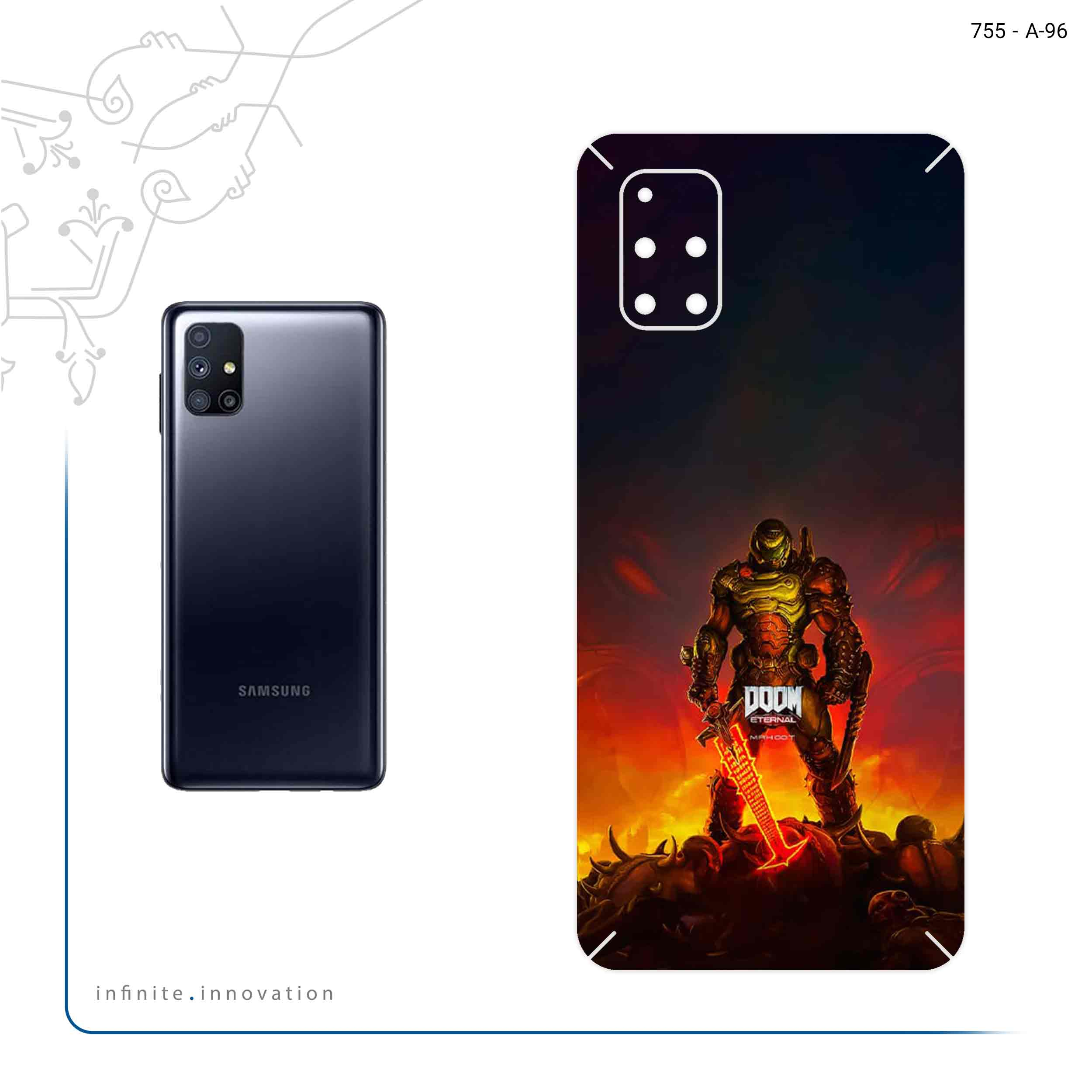 برچسب پوششی ماهوت مدل DOOM Game Series مناسب برای گوشی موبایل سامسونگ Galaxy M51