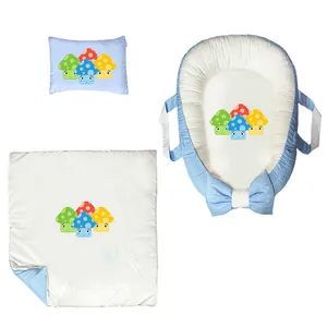 سرویس خواب سه تکه نوزاد ناریکو مدل گارد محافظ دار طرح قارچ فانتزی کد 0377