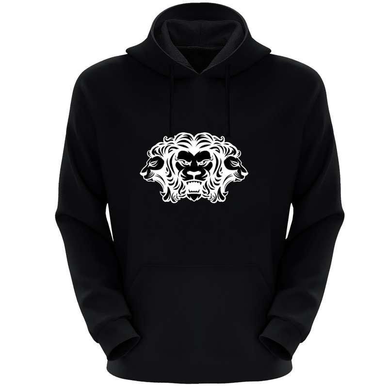 هودی مردانه مدل شیر S130 رنگ مشکی