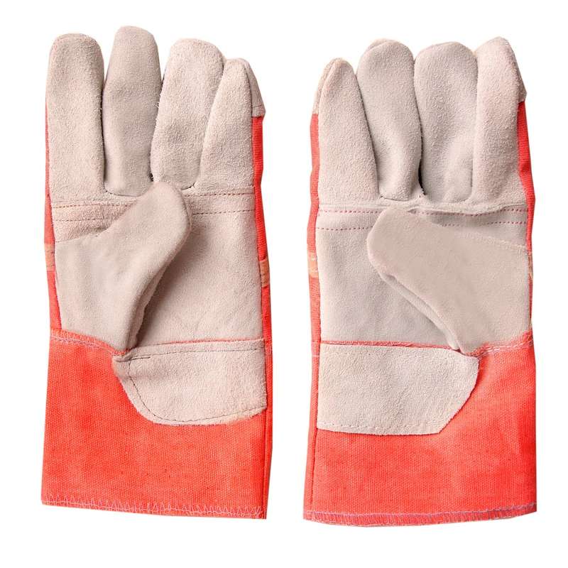 دستکش ایمنی مدل کف چرم دوبل مجموعه 12 عددی