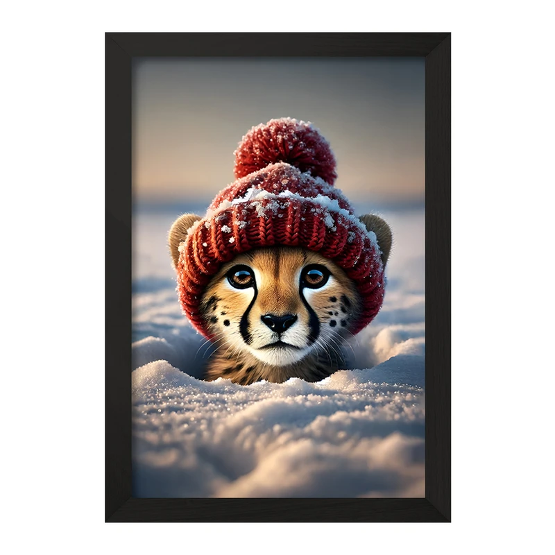 تابلو خندالو مدل یوزپلنگ بامزه کد F11531