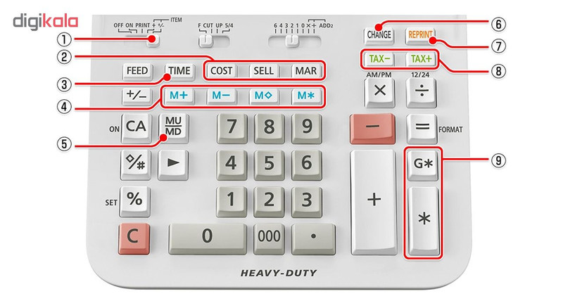 ماشین حساب کاسیو مدل Heavy-Duty DR-240R 2