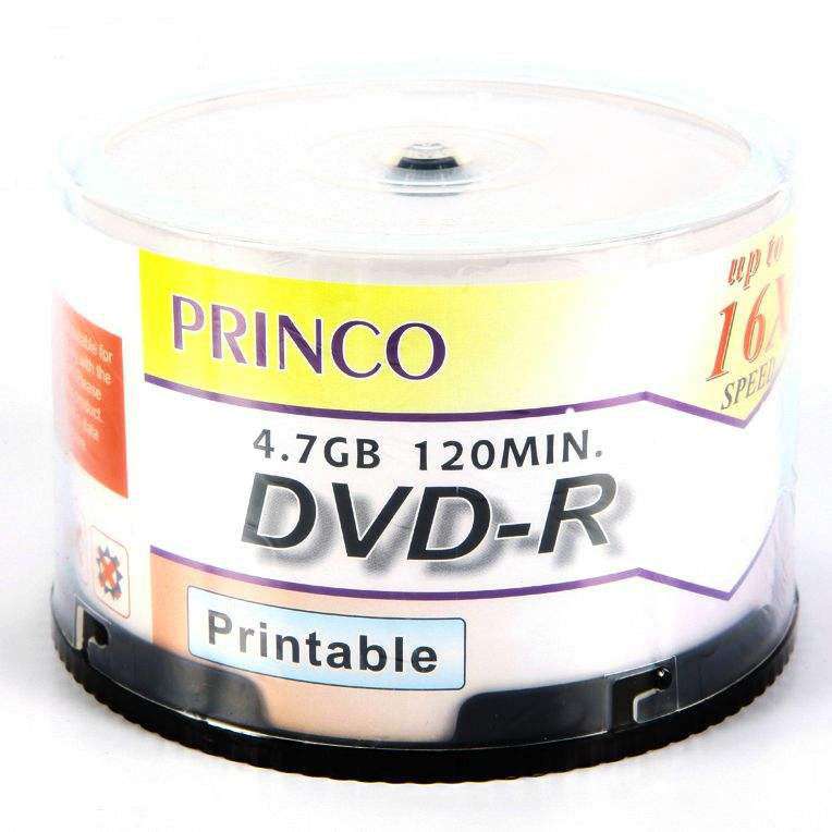 دی وی دی خام پرینکو پرینتیبل مدل DVD-R بسته 50 عددی دی وی دی خام پرینکو پرینتیبل مدل DVD-R بسته 50 عددی