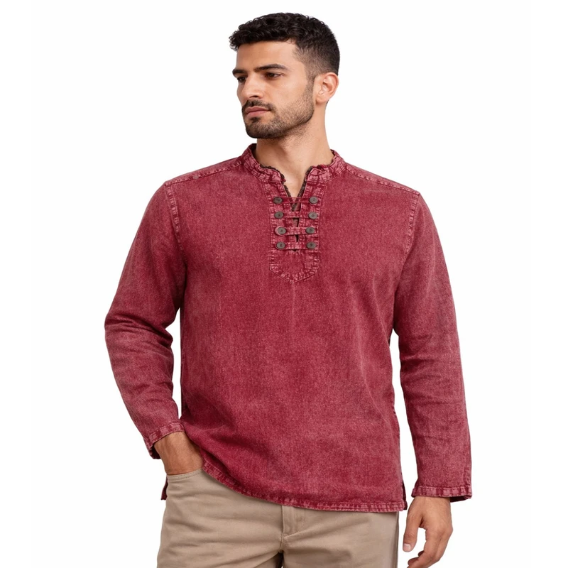 پیراهن دست دوز مردانه مدل هشت دکمه