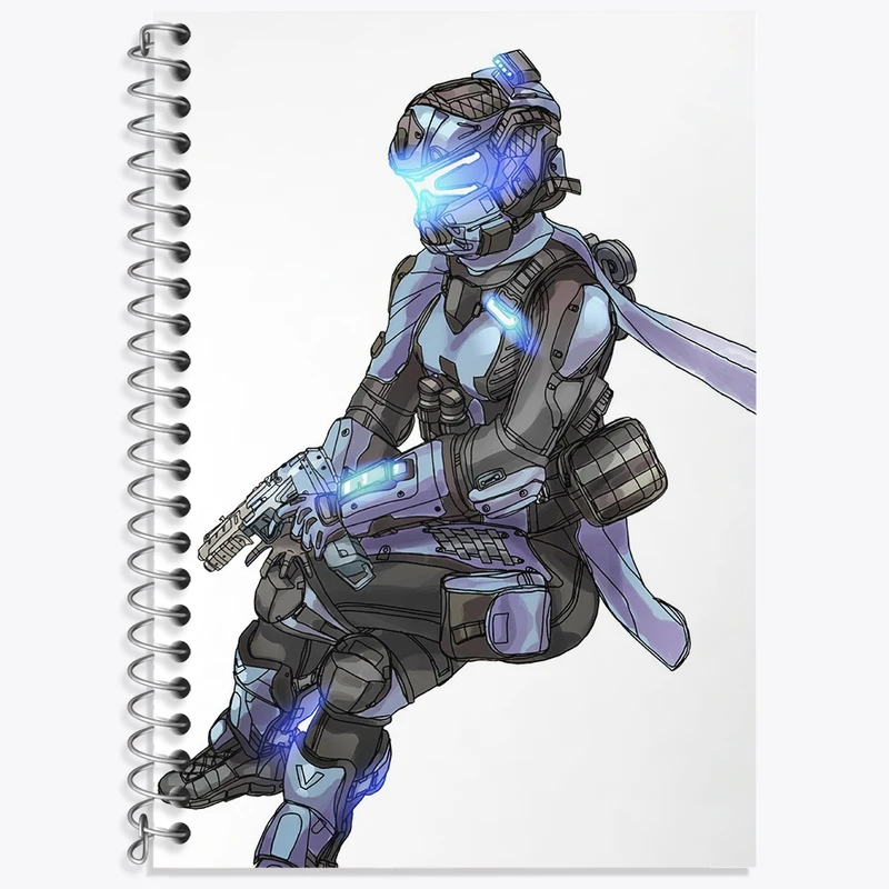 دفتر زبان 50 برگ خندالو مدل دو خط طرح بازی تایتان فال (Titanfall) کد 32592