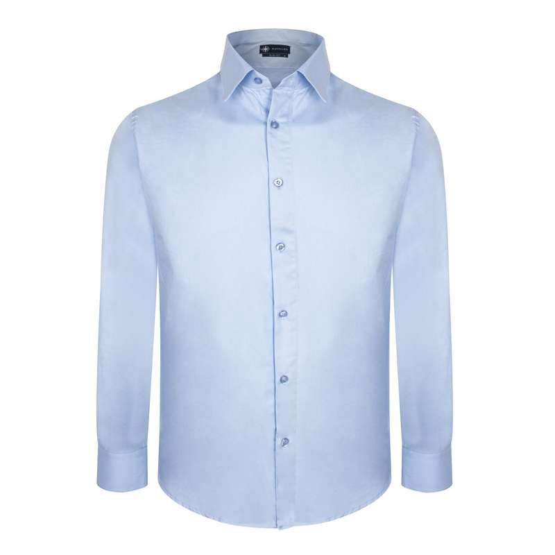 پیراهن آستین بلند مردانه ناوالس مدل  MAINZ رنگ آبی