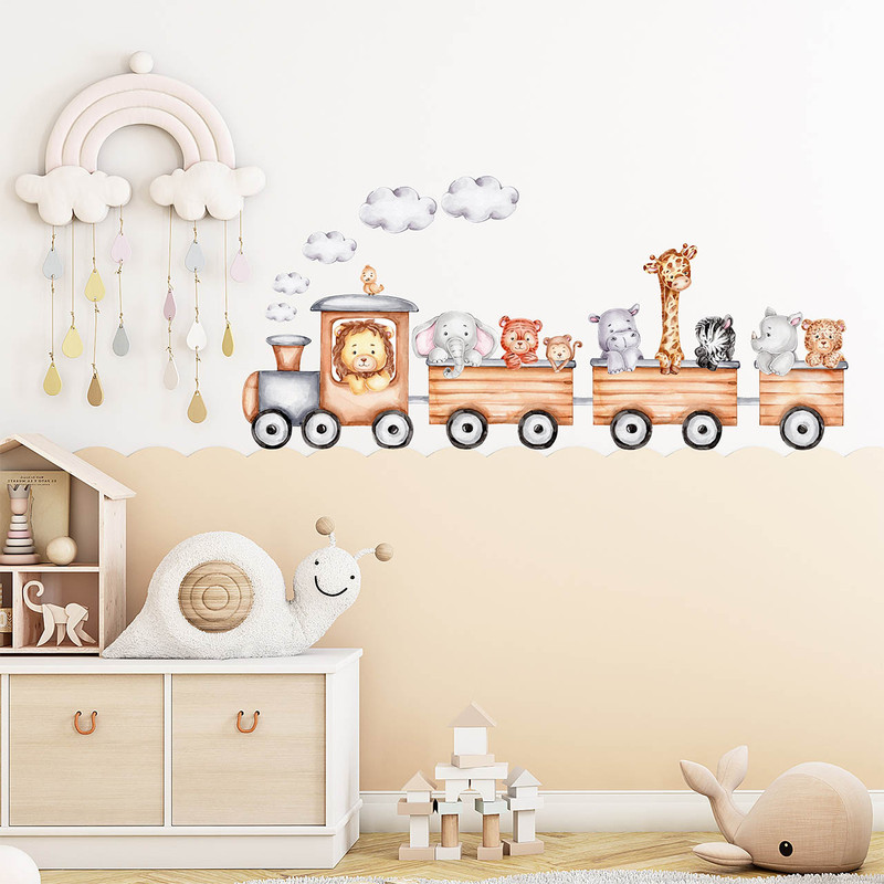 استیکر دیواری کودک راتیانا مدل animals train