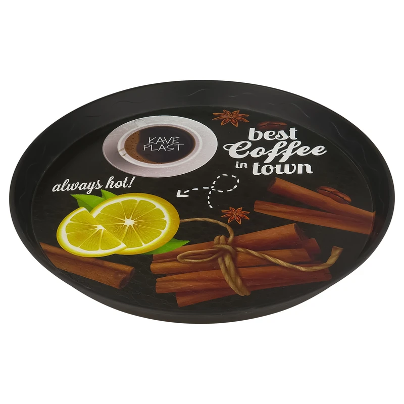 سینی بدون دسته طرح کافی و لیمو سایز 40*40 سانتی متر 