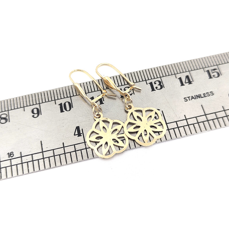 گوشواره طلا 18 عیار دخترانه طلا و جواهرسازی افرا مدل زرین 182