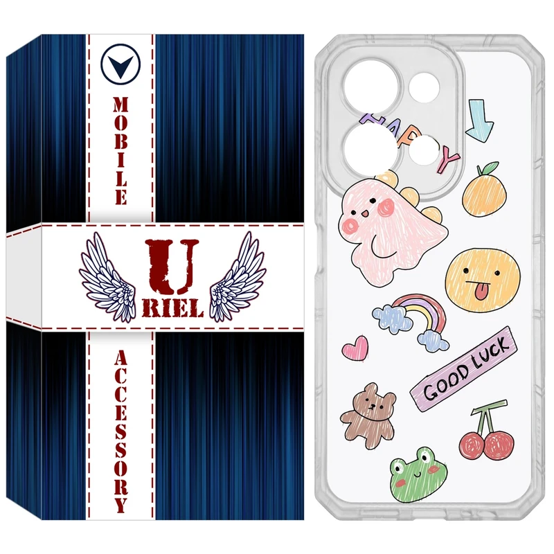 کاور یوریل مدل Clear کد 10 طرح نقاشی مناسب برای گوشی موبایل شیائومی Redmi 15C 4G